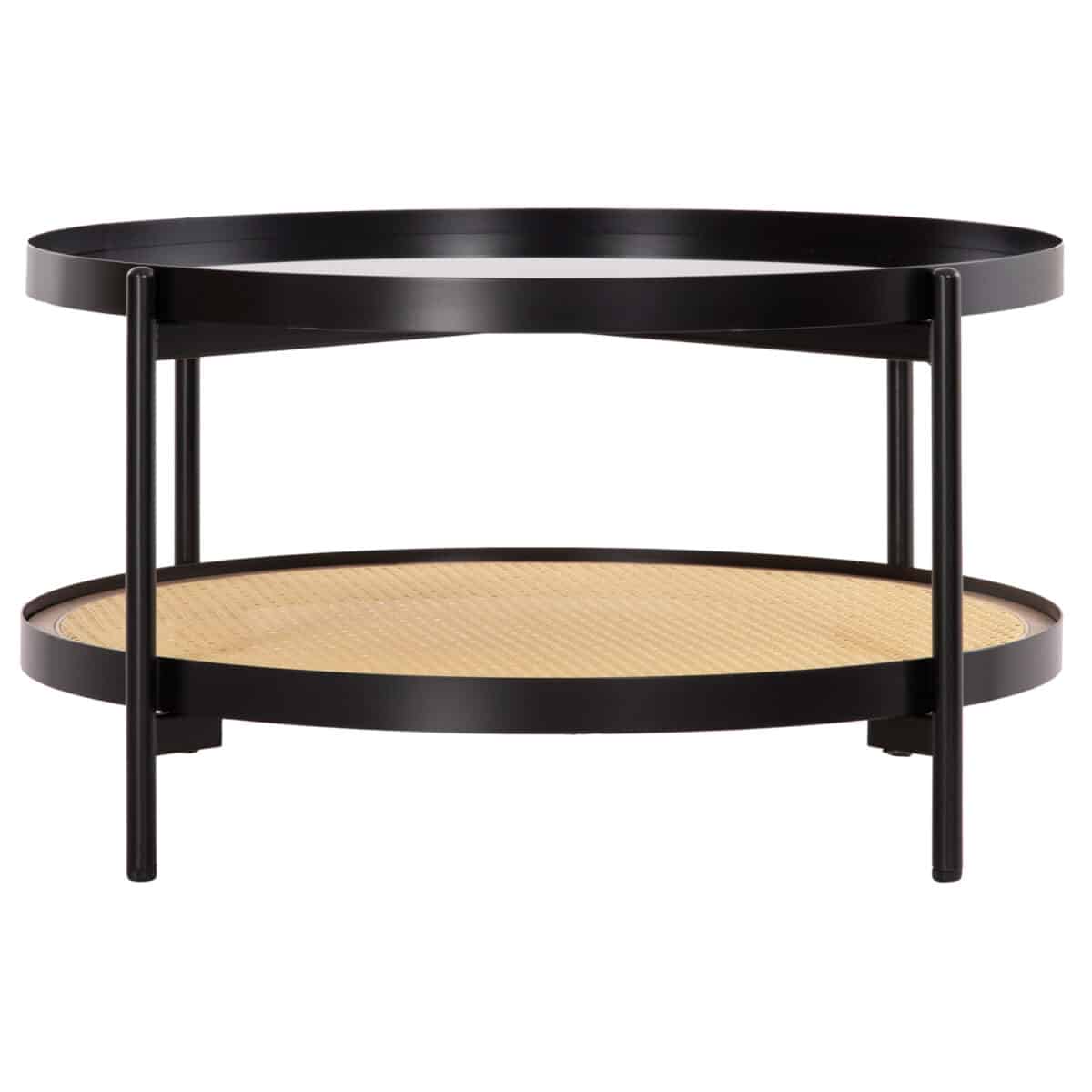 ΤΡΑΠΕΖΙ ΣΑΛΟΝΙΟΥ SEITZ HM18030 ΓΥΑΛΙ TOP-ΜΕΤΑΛΛΟ-RATTAN ΣΕ ΦΥΣΙΚΟ Φ80x45Υεκ. - Image 3