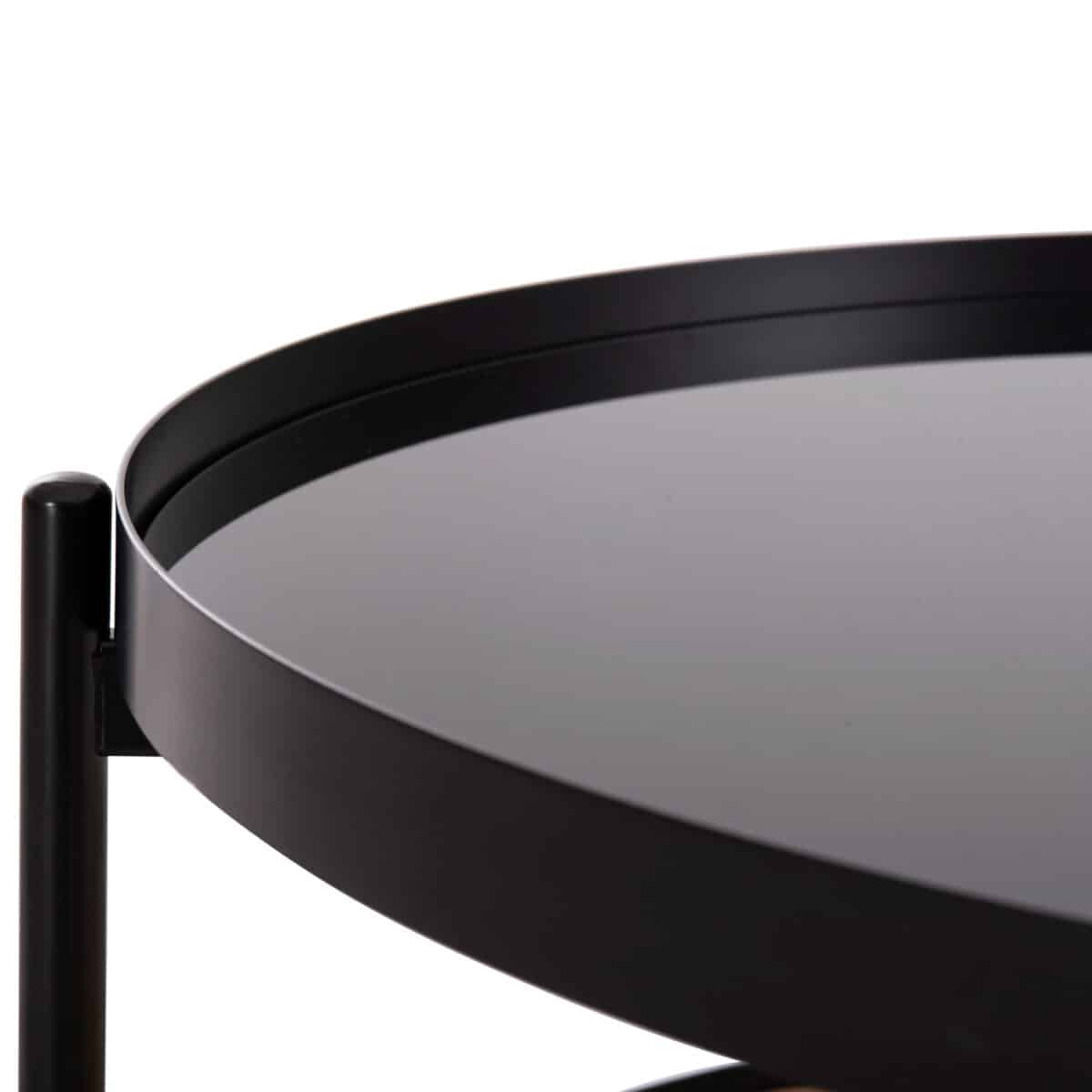 ΤΡΑΠΕΖΙ ΣΑΛΟΝΙΟΥ SEITZ HM18030 ΓΥΑΛΙ TOP-ΜΕΤΑΛΛΟ-RATTAN ΣΕ ΦΥΣΙΚΟ Φ80x45Υεκ. - Image 5