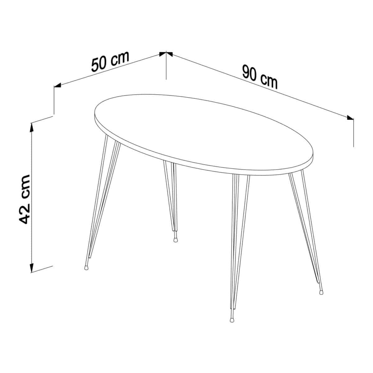 trapezi-salonioy-fb91817703-melamini-se-1 ΤΡΑΠΕΖΙ ΣΑΛΟΝΙΟΥ GRANIT HM18177.03 ΜΕΛΑΜΙΝΗ ΣΕ ΣΟΝΟΜΑ-ΜΕΤΑΛ.ΠΟΔΙΑ 90x50x42Υεκ - Image 2
