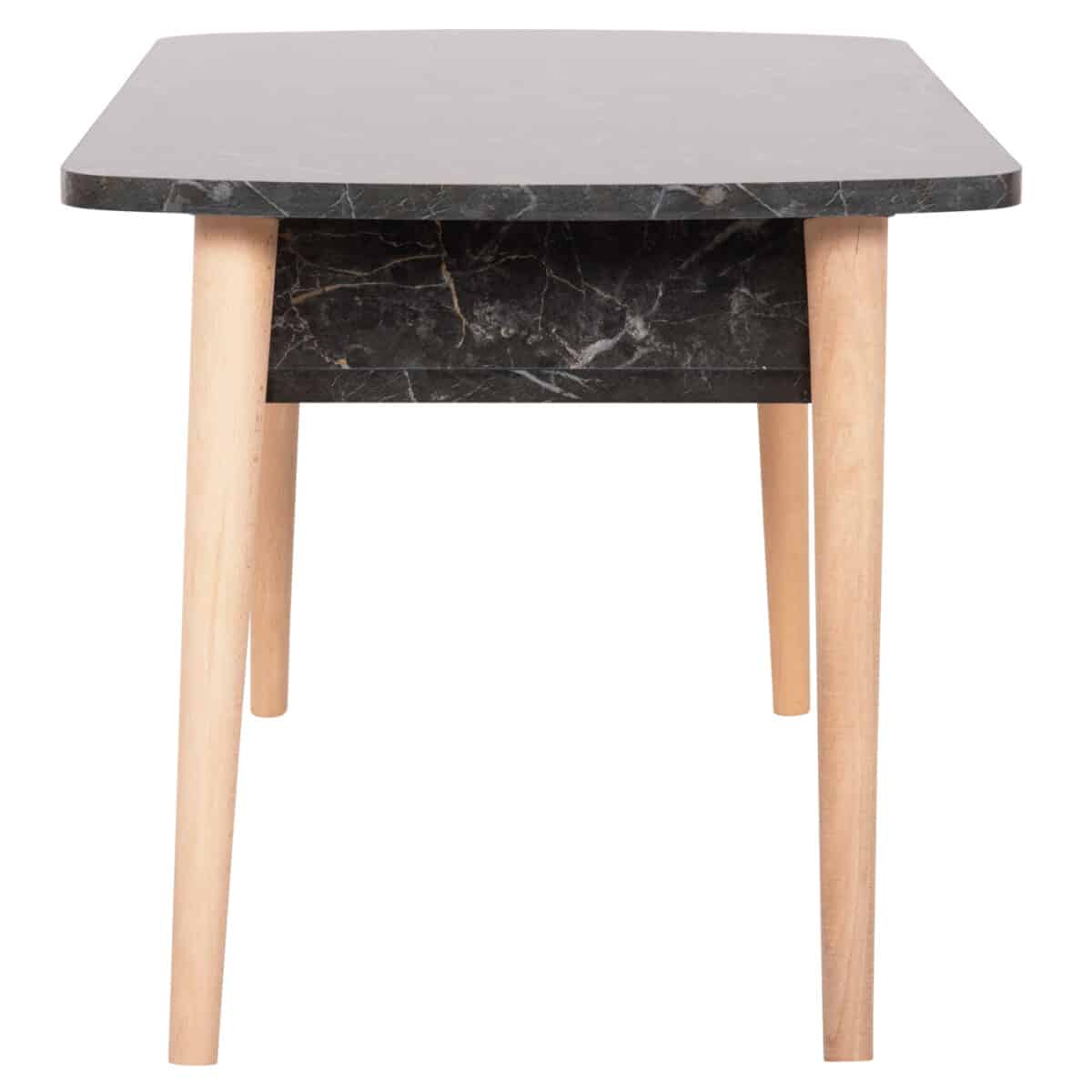 ΤΡΑΠΕΖΙ ΣΑΛΟΝΙΟΥ SLIVEN HM18178.02 ΜΕΛΑΜΙΝΗ ΜΑΥΡΟ ΜΑΡΜΑΡΟ-ΠΟΔΙΑ ΦΥΣΙΚΟ 90x50x47,5Υεκ - Image 4