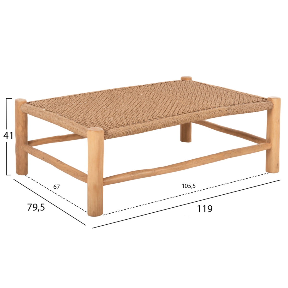 trapezi-salonioy-fb95985-xylo-teak-synth-1 ΤΡΑΠΕΖΙ ΣΑΛΟΝΙΟΥ LONDER HM5985 ΞΥΛΟ ΤΕΑΚ- ΣΥΝΘΕΤΙΚΟ RATTAN-ΦΥΣΙΚΟ 119x79,5x41Yεκ. - Image 2