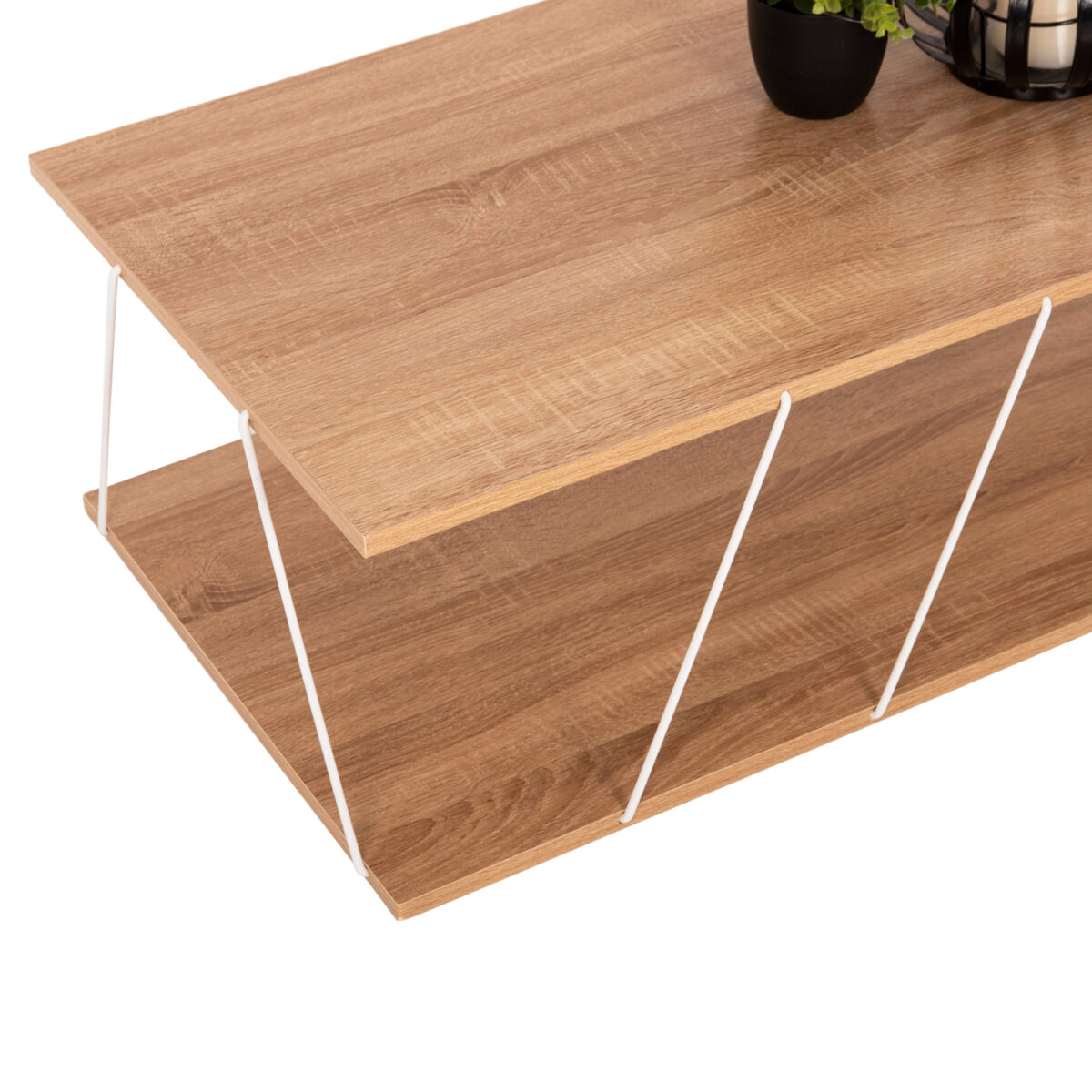 ΤΡΑΠΕΖΙ ΣΑΛΟΝΙΟΥ TARS HM8927.14 SONOMA ΜΕ ΛΕΥΚΕΣ ΜΕΤΑΛΛΙΚΕΣ ΒΕΡΓΕΣ 120Χ50Χ30Yεκ. - Image 4