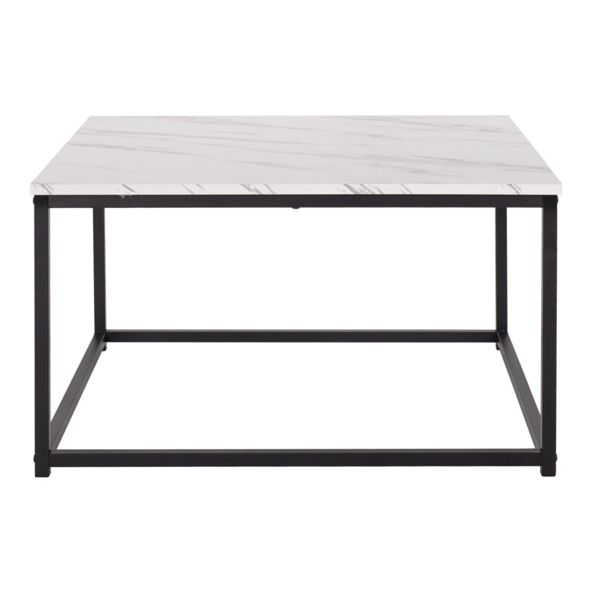 ΤΡΑΠΕΖΙ ΣΑΛΟΝΙΟΥ BRAYLEN HM8942.12 ΜΕΛΑΜΙΝΗ ΛΕΥΚΟ ΜΑΡΜΑΡΟ-ΜΑΥΡΗ ΒΑΣΗ 75x75x43Υεκ. - Image 3