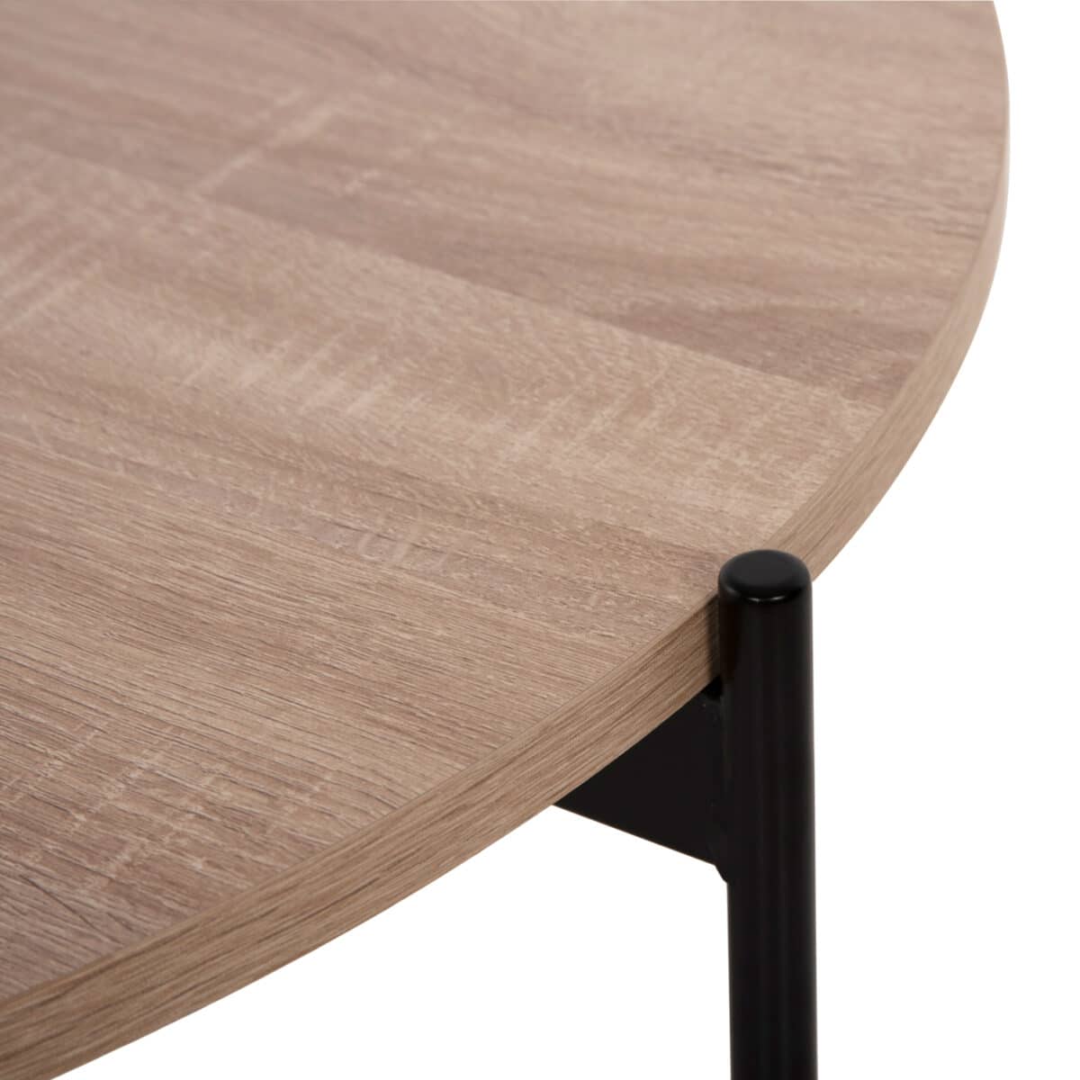 ΤΡΑΠΕΖΙ ΣΑΛΟΝΙΟΥ HM9588.03 MDF ΣΟΝΑΜΑ-ΜΑΥΡΗ ΜΕΤΑΛΛΙΚΗ ΒΑΣΗ Φ80x45Υεκ. - Image 7