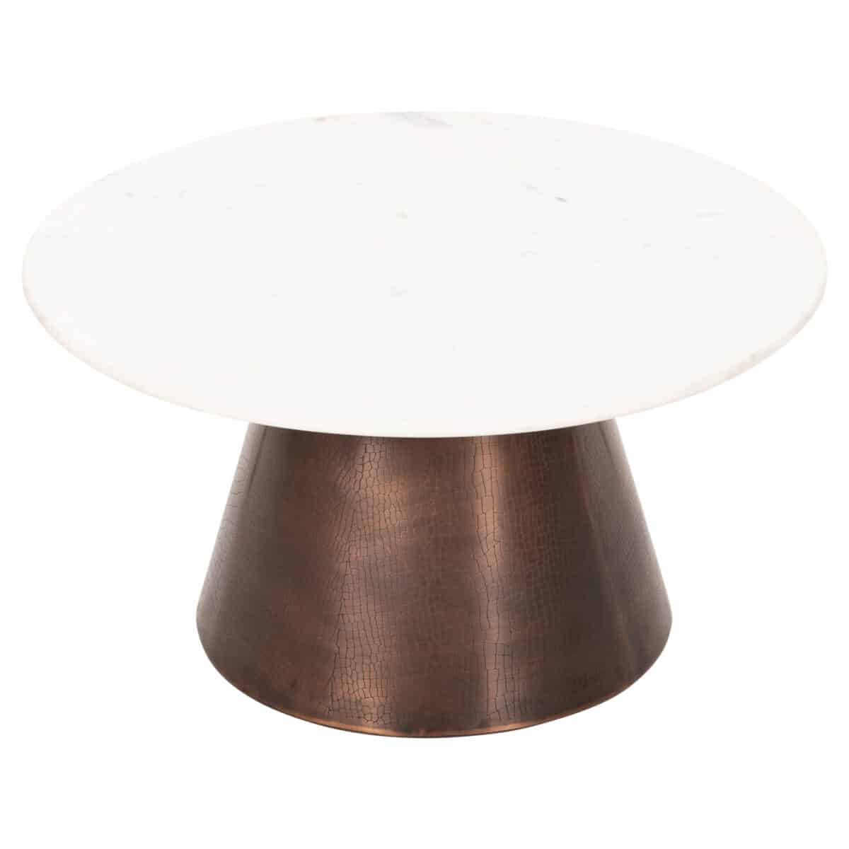 ΤΡΑΠΕΖΙ ΣΑΛΟΝΙΟΥ FODEN HM9721 ΛΕΥΚΟ ΜΑΡΜΑΡΟ TOP ΚΑΙ ΜΕΤΑΛΛΟ Φ77x40Υεκ. - Image 3