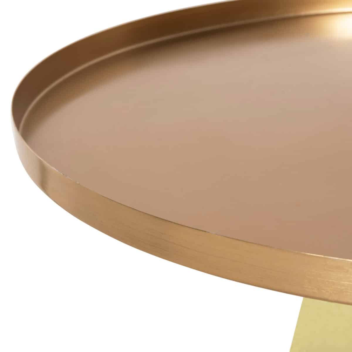 ΤΡΑΠΕΖΙ ΣΑΛΟΝΙΟΥ SCAL HM9724 ΒΑΣΗ ΠΡΑΣΙΝΟ ΓΥΑΛΙ-TOP ΧΡΥΣΟ ΜΕΤΑΛΛΟ Φ76x43,5Υεκ - Image 5