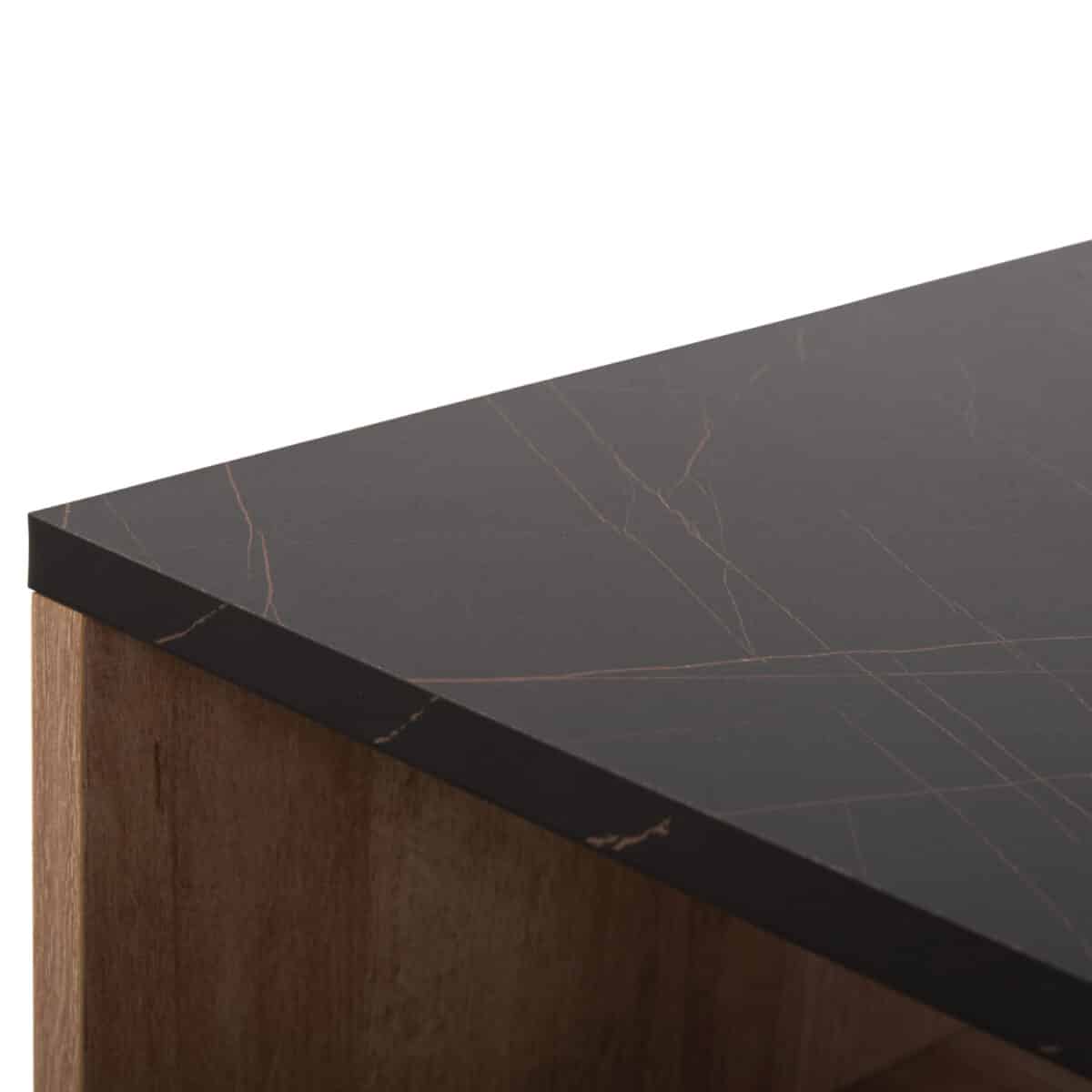 ΤΡΑΠΕΖΙ ΣΑΛΟΝΙΟΥ ΜΕ ΡΑΦΙ GUNNEZ HM9036.22 ΟΨΗ ΜΑΥΡΟ ΜΑΡΜΑΡΟ & ΟAK 90x54x38,5Υεκ. - Image 6