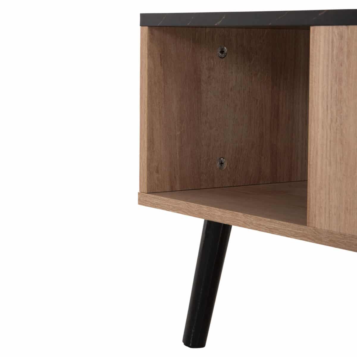 ΤΡΑΠΕΖΙ ΣΑΛΟΝΙΟΥ ΜΕ ΡΑΦΙ GUNNEZ HM9036.22 ΟΨΗ ΜΑΥΡΟ ΜΑΡΜΑΡΟ & ΟAK 90x54x38,5Υεκ. - Image 7