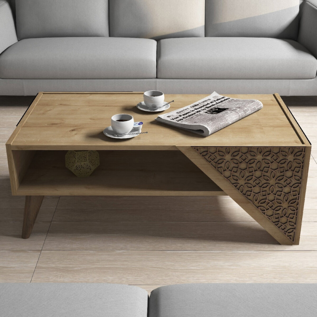 ΤΡΑΠΕΖΙ ΣΑΛΟΝΙΟΥ ΜΕΛΑΜΙΝΗΣ HM9498.01 ΣΕ ΦΥΣΙΚΟ ΟΑΚ-ΣΚΑΛΙΣΤΕΣ ΓΩΝΙΕΣ 105x58x40Υεκ. - Image 5