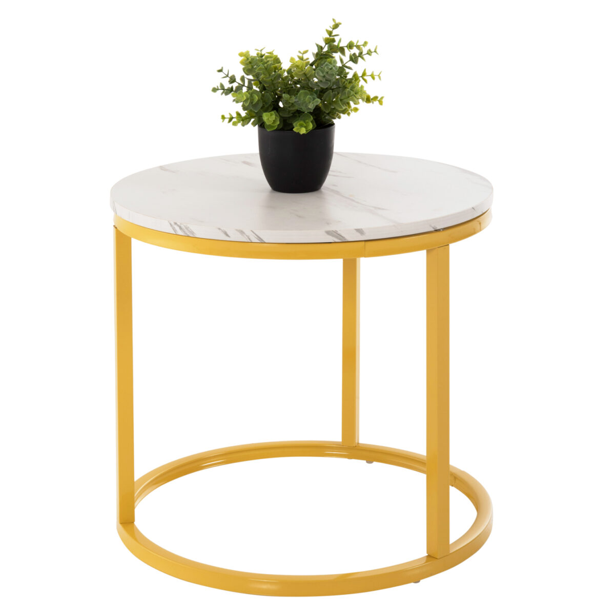 trapezi-salonioy-set-2tmch-mdf-efe-leyko-5 ΤΡΑΠΕΖΙ ΣΑΛΟΝΙΟΥ ΣΕΤ 2ΤΜΧ MDF ΕΦΕ ΛΕΥΚΟ ΜΑΡΜΑΡΟ ΜΕ ΧΡΥΣΑ ΠΟΔΙΑ Φ80 k Φ48εκ.HM8763.11 - Image 6