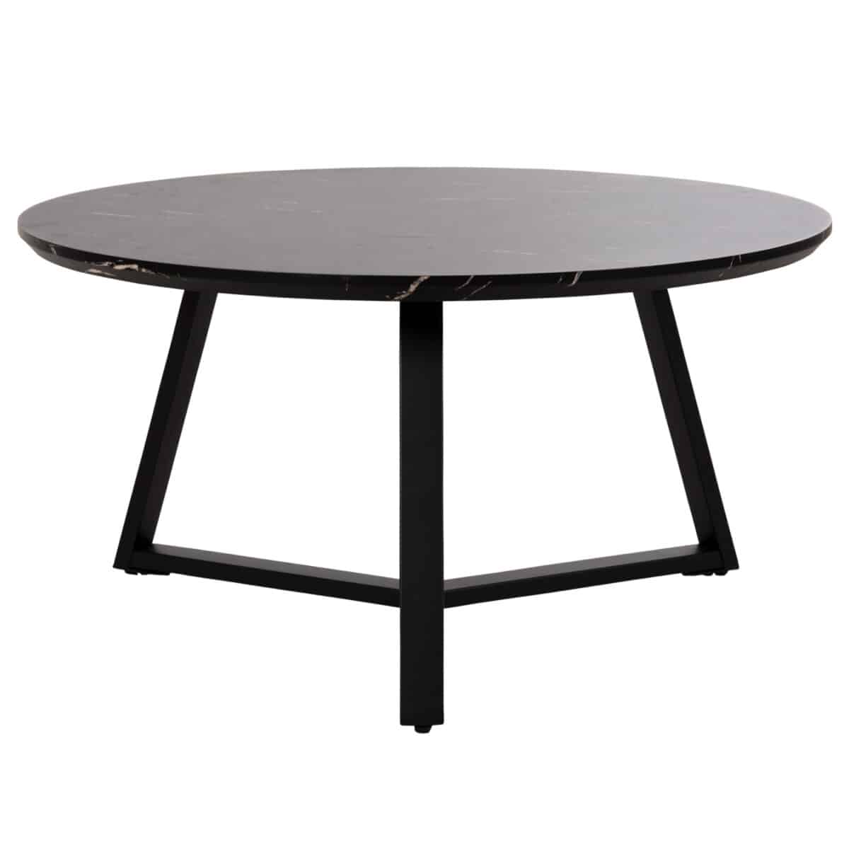 ΤΡΑΠΕΖΙ ΣΑΛΟΝΙΟΥ ΣΤΡΟΓΓΥΛΟ ROCKET HM9586.01 MDF ΜΑΥΡΟ ΜΑΡΜΑΡΟ-ΜΑΥΡΗ ΣΑΓΡΕ ΒΑΣΗ Φ80x42Υεκ. - Image 3