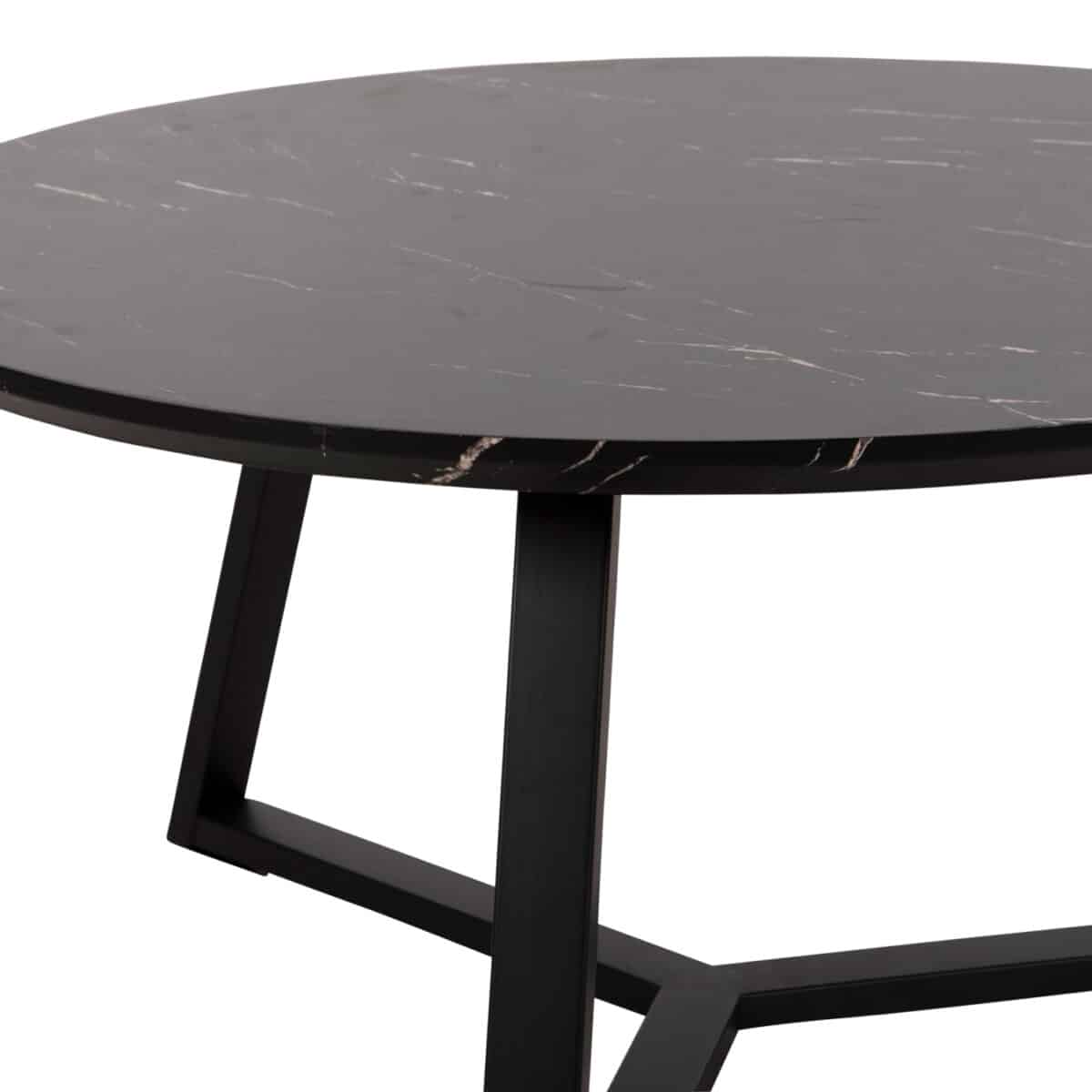 ΤΡΑΠΕΖΙ ΣΑΛΟΝΙΟΥ ΣΤΡΟΓΓΥΛΟ ROCKET HM9586.01 MDF ΜΑΥΡΟ ΜΑΡΜΑΡΟ-ΜΑΥΡΗ ΣΑΓΡΕ ΒΑΣΗ Φ80x42Υεκ. - Image 5