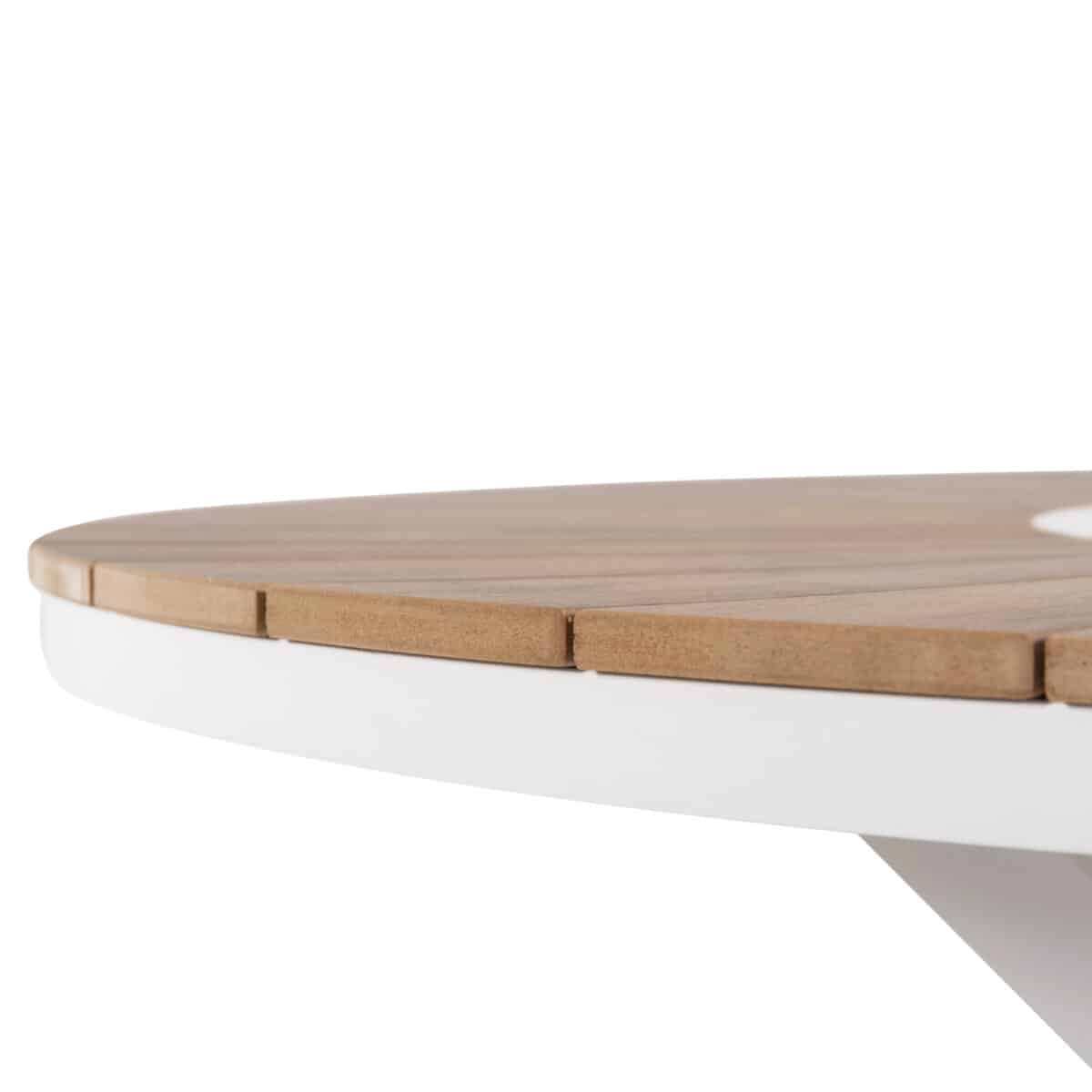 ΤΡΑΠΕΖΙ ΣΤΡΟΓΓΥΛΟ ΕΞ.ΧΩΡΟΥ MORIL HM6041.02 ΑΛΟΥΜΙΝΙΟ ΛΕΥΚΟ-POLYWOOD ΦΥΣΙΚΟ Φ120εκ. - Image 5