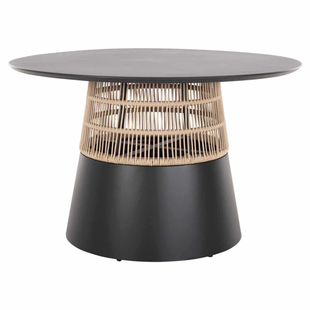 ΤΡΑΠΕΖΙ ΣΤΡΟΓΓΥΛΟ SAEID HM6106.01 ΑΝΘΡΑΚΙ ΑΛΟΥΜΙΝΙΟ-ΜΠΕΖ ΣΧΟΙΝΙ Φ120x75Υεκ. - Image 3