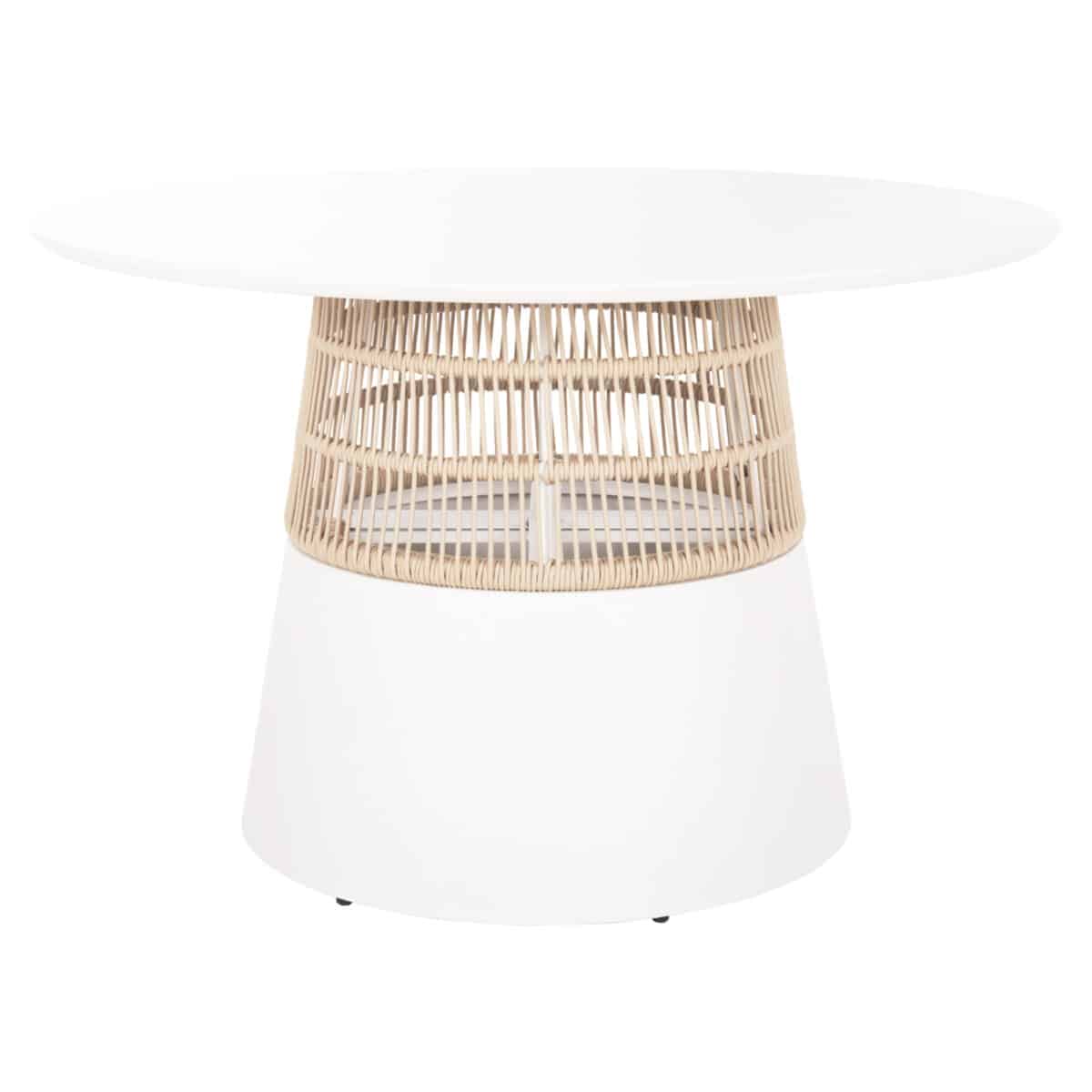 ΤΡΑΠΕΖΙ ΣΤΡΟΓΓΥΛΟ SAEID HM6106.02 ΛΕΥΚΟ ΑΛΟΥΜΙΝΙΟ-ΜΠΕΖ ΣΧΟΙΝΙ Φ120x75Υεκ. - Image 3