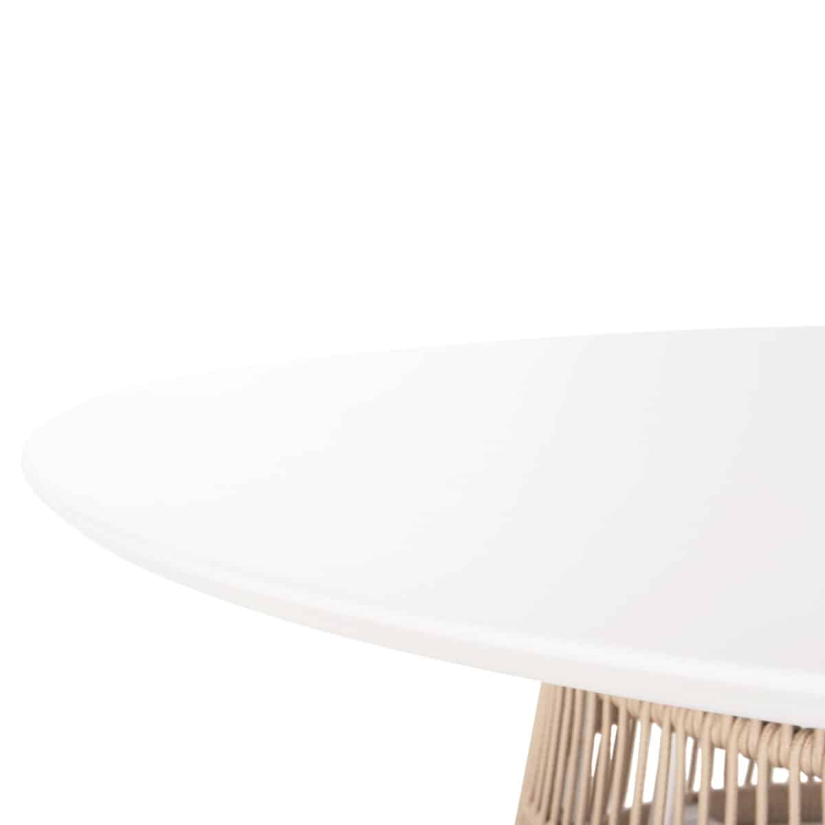 ΤΡΑΠΕΖΙ ΣΤΡΟΓΓΥΛΟ SAEID HM6106.02 ΛΕΥΚΟ ΑΛΟΥΜΙΝΙΟ-ΜΠΕΖ ΣΧΟΙΝΙ Φ120x75Υεκ. - Image 4