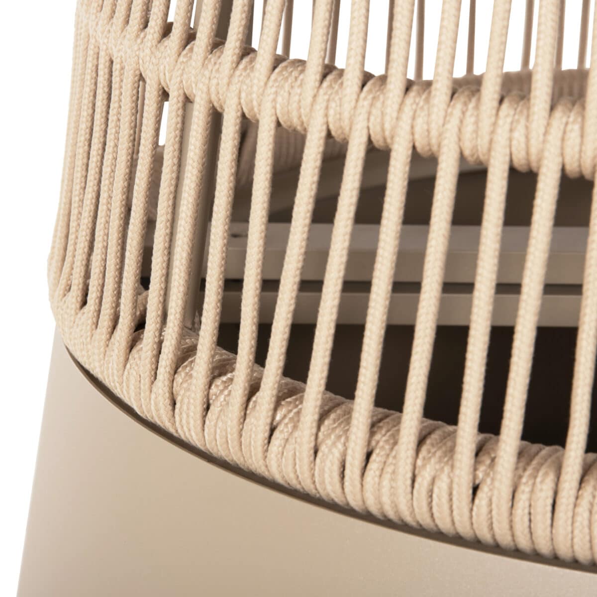 ΤΡΑΠΕΖΙ ΣΤΡΟΓΓΥΛΟ SAEID HM6106.04 ΣΑΜΠΑΝΙ ΑΛΟΥΜΙΝΙΟ-ΜΠΕΖ ΣΧΟΙΝΙ Φ120x75Υεκ. - Image 5