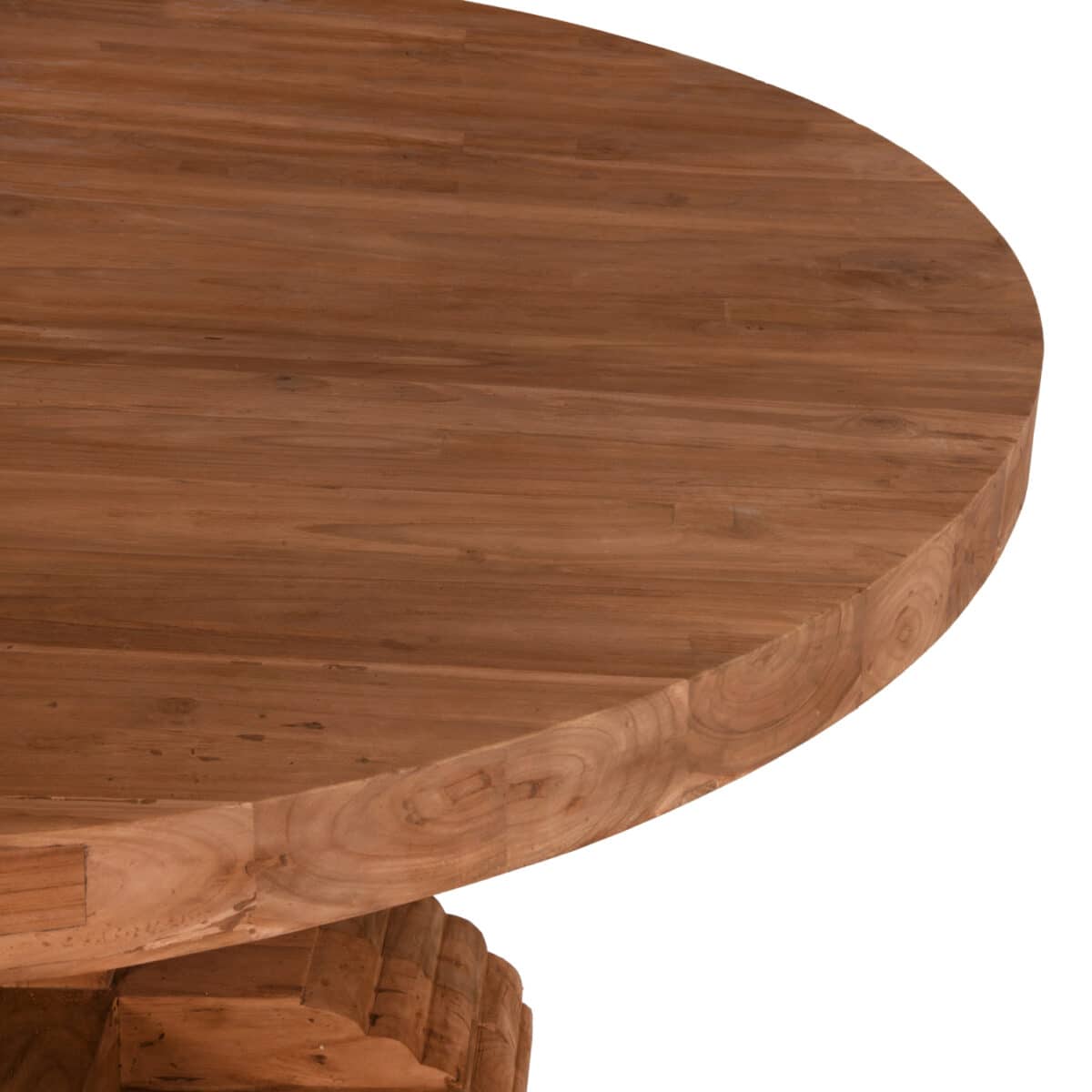 trapezi-stroggylo-fb99642-anakykl-teak-x-3 ΤΡΑΠΕΖΙ ΣΤΡΟΓΓΥΛΟ PROVENCE HM9642 ΑΝΑΚΥΚΛ. ΤΕΑΚ ΞΥΛΟ-8εκ ΕΠΙΦΑΝΕΙΑ Φ180x76Υεκ. - Image 4