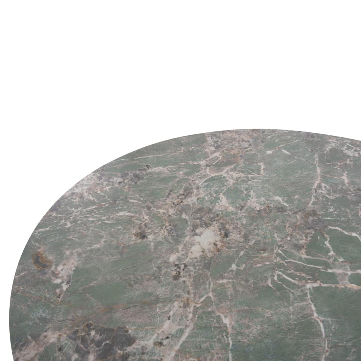 trapezi-stroggylo-fb9985203-gkri-marmaro-2 ΤΡΑΠΕΖΙ ΣΤΡΟΓΓΥΛΟ ZOD HM9852.03 ΠΡΑΣΙΝΟ ΜΑΡΜΑΡΟ ΚΕΡΑΜΙΚΟ TOP-ΜΑΥΡΑ ΜΕΤΑΛ.ΠΟΔΙΑ Φ135x74Υεκ - Image 3