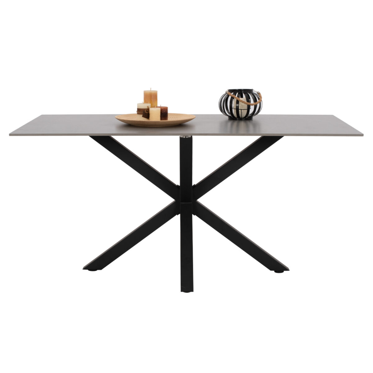 ΤΡΑΠΕΖΙ ΤΡΑΠΕΖΑΡΙΑΣ SYNTEC HM9308.03 SINTERED STONE ΓΚΡΙ ΜΕΤΑΛΛΙΚΑ ΠΟΔΙΑ 160x90x75Υεκ. - Image 3