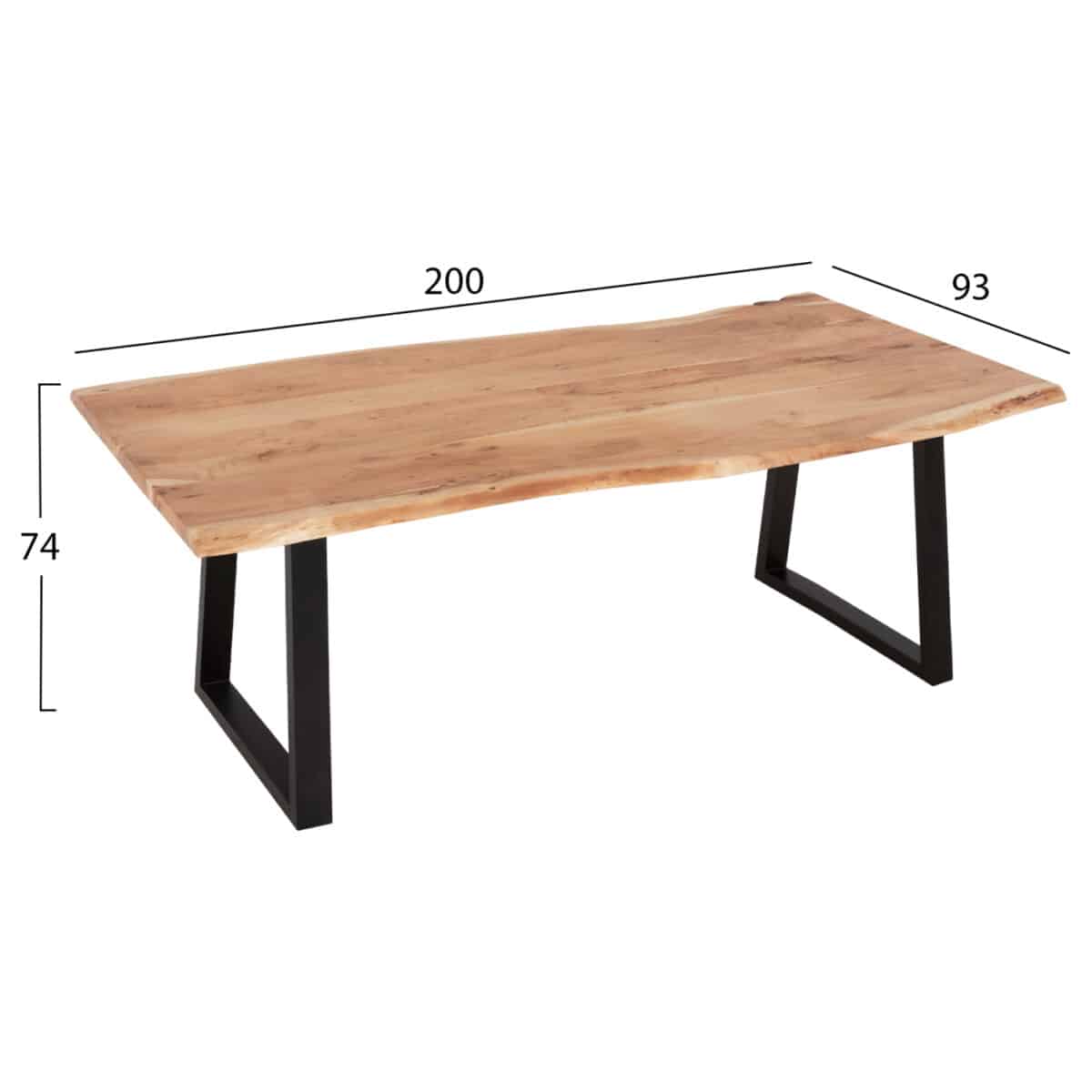 ΤΡΑΠΕΖΙ ΤΡΑΠΕΖΑΡΙΑΣ MONTANA HM8337.21 ΠΑΧΟΣ 4εκ. ΜΑΣΙΦ ΞΥΛΟ ΑΚΑΚΙΑΣ 200x93x74Υεκ. - Image 2