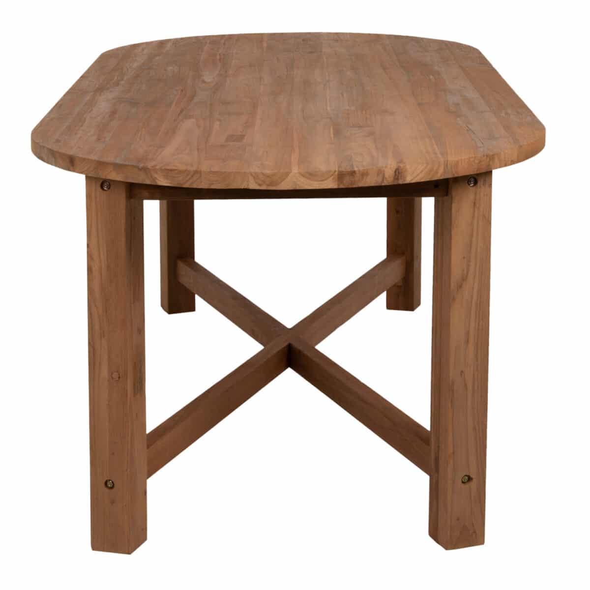 ΤΡΑΠΕΖΙ ΤΡΑΠΕΖΑΡΙΑΣ KUTAI HM9639 ΜΑΣΙΦ ΑΝΑΚΥΚΛΩΜΕΝΟ ΞΥΛΟ ΤΕΑΚ ΦΥΣΙΚΟ 220x100x75Υ εκ. - Image 4