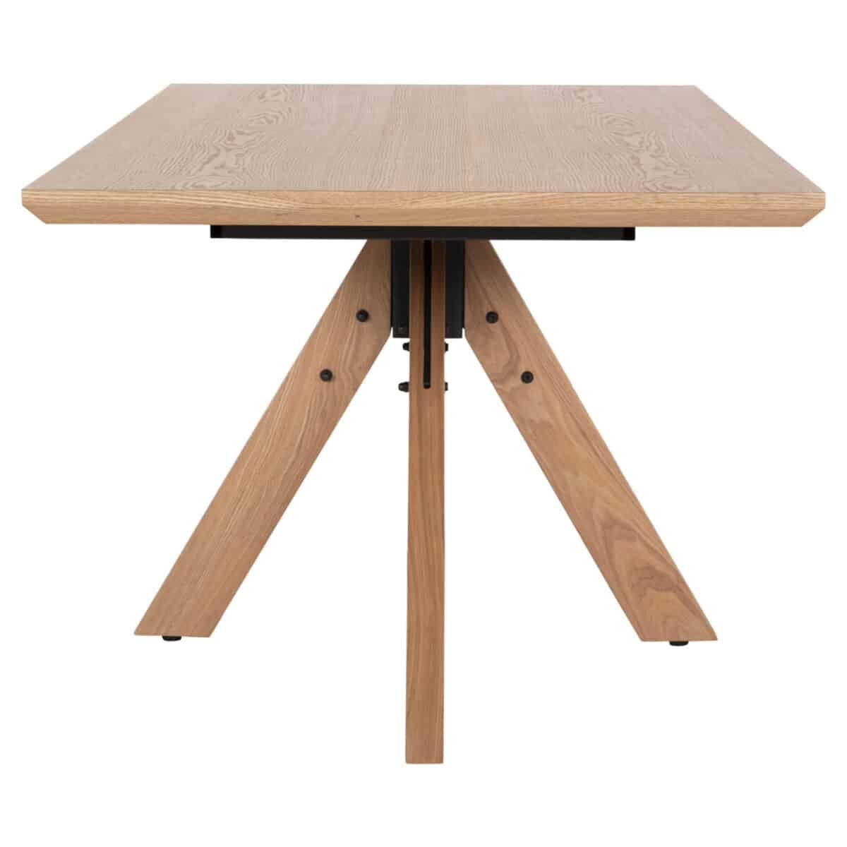 trapezi-trapezarias-fb99853-mdf-me-kapla-3 ΤΡΑΠΕΖΙ PAOLO HM9853 MDF ΜΕ ΚΑΠΛΑΜΑ ΦΡΑΞΙΝΟΥ-ΠΟΔΙΑ RUBBERWOOD-ΦΥΣΙΚΟ 180x90x75Yεκ - Image 4