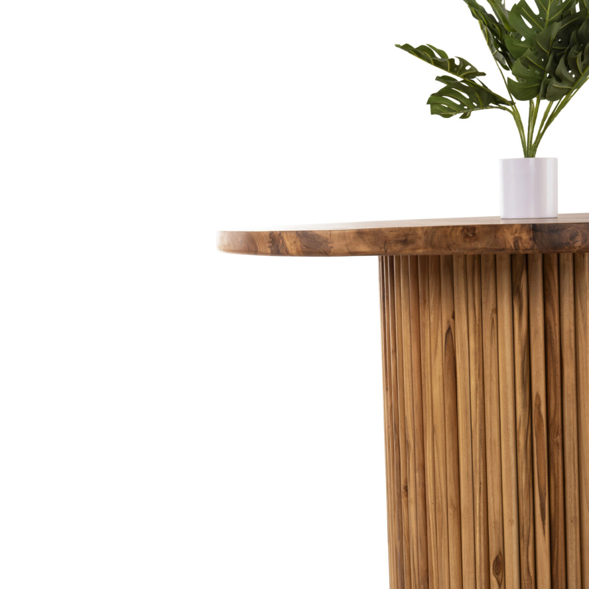 ΤΡΑΠΕΖΙ ΤΡΑΠΕΖΑΡΙΑΣ DREMA1 HM9895 ΜΑΣΙΦ ΞΥΛΟ ΤΕΑΚ Φ100X80Yεκ-3εκ.ΕΠΙΦΑΝΕΙΑ - Image 5