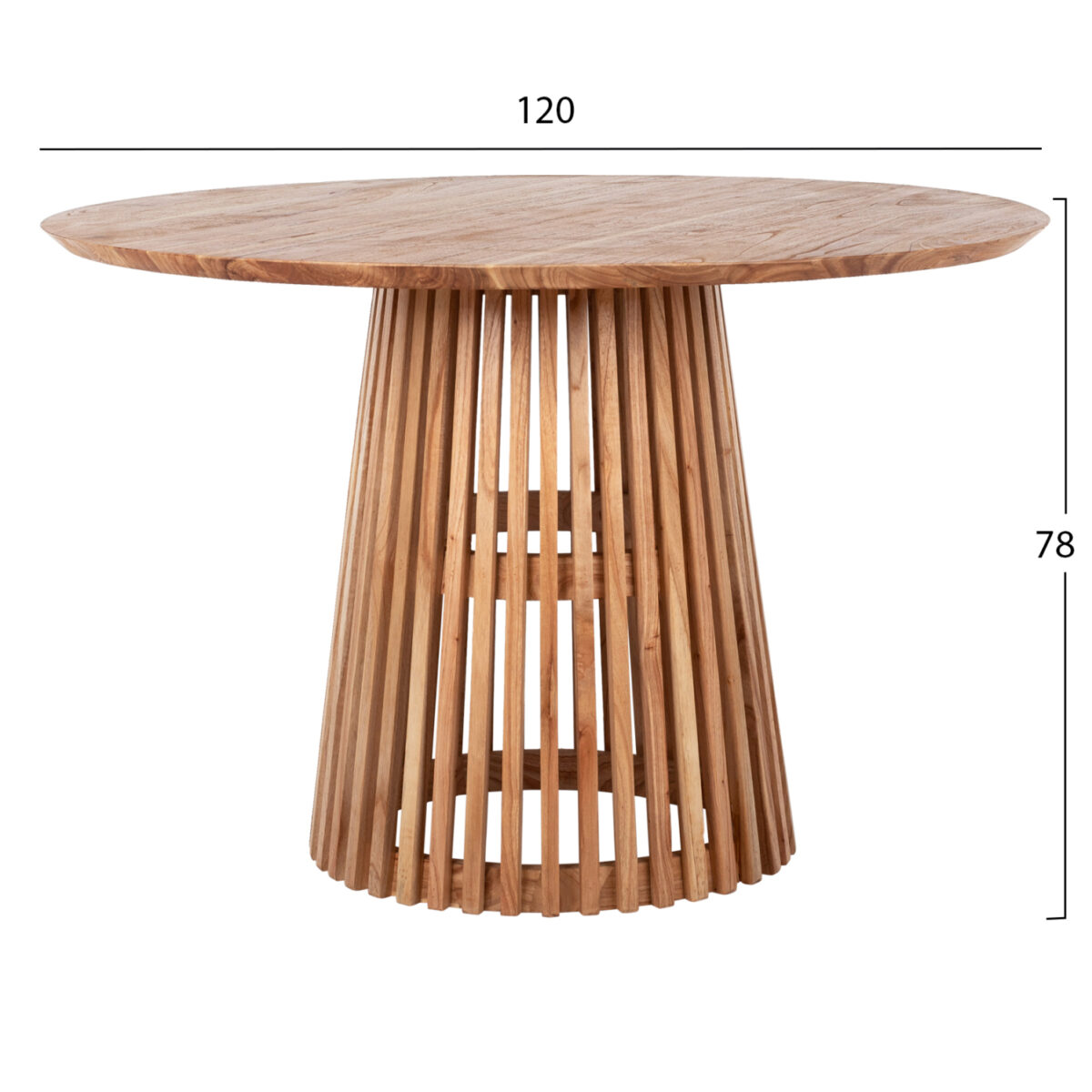 trapezi-trapezarias-masif-xylo-mindi-fys-1 ΤΡΑΠΕΖΙ ΤΡΑΠΕΖΑΡΙΑΣ FRANTZ HM9388.01 ΜΑΣΙΦ ΞΥΛΟ MINDI ΦΥΣΙΚΟ Φ120X78Υ - Image 2