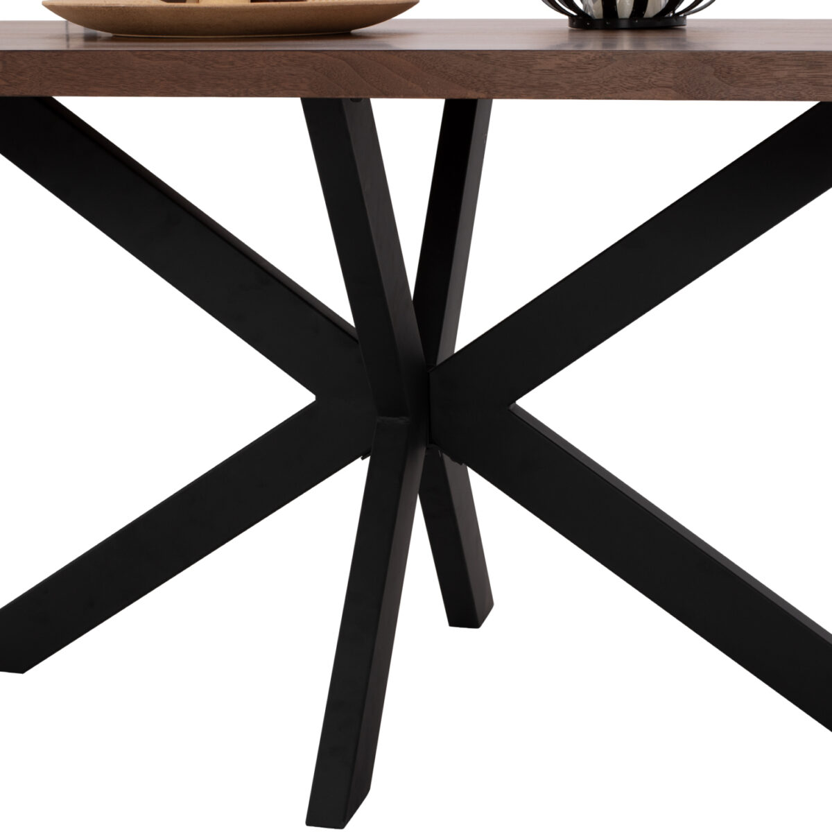 ΤΡΑΠΕΖΙ ΤΡΑΠΕΖΑΡΙΑΣ SARI HM9311.02 ΜΕ ΚΑΠΛΑΜΑ ΚΑΡΥΔΙΑΣ ΡΟΥΣΤΙΚ ΣΤΥΛ 180x90x75Yεκ. - Image 5