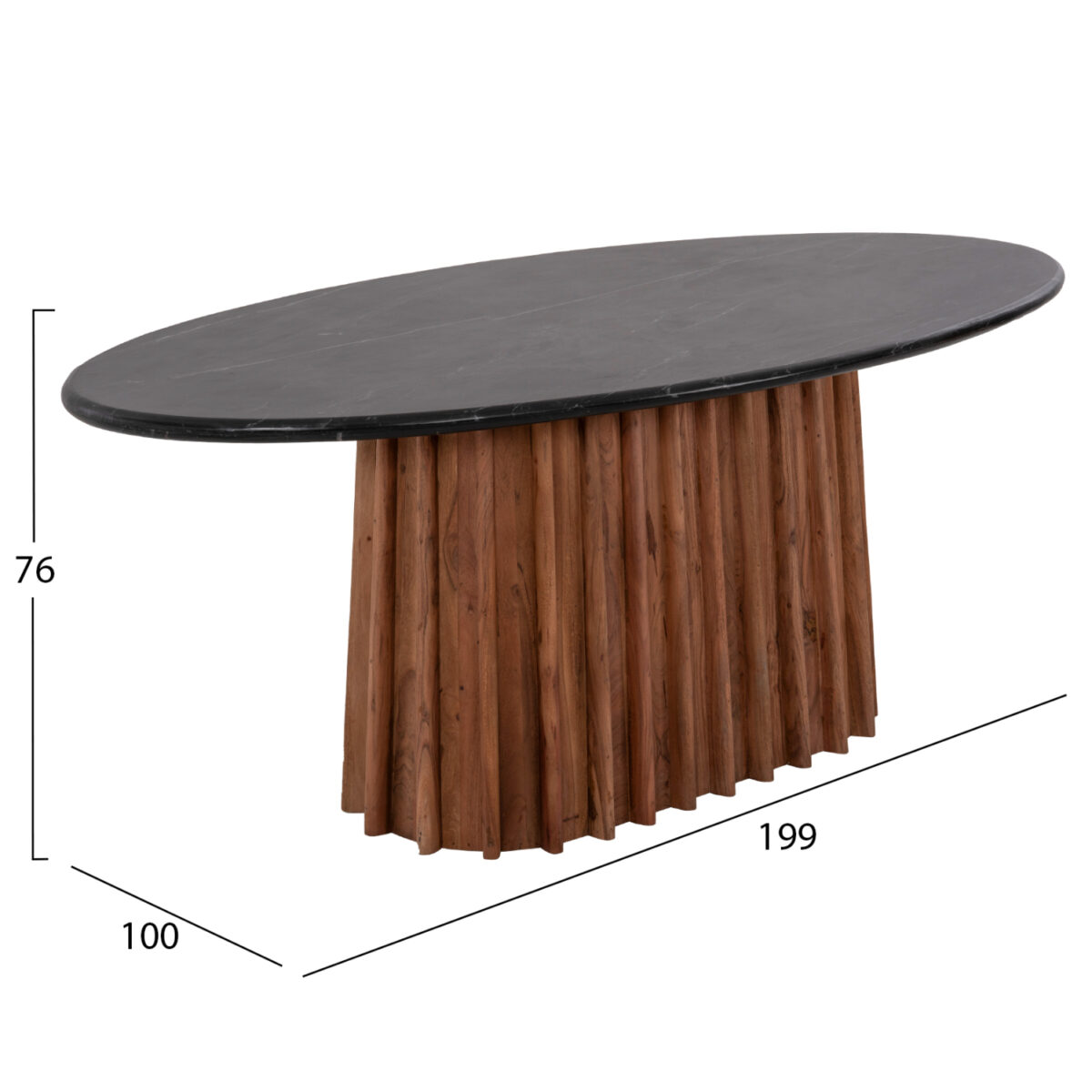 trapezi-trapezarias-obal-fb99689-masif-a-1 ΤΡΑΠΕΖΙ ΤΡΑΠΕΖΑΡΙΑΣ ΟΒΑΛ DRAXX HM9689 ΜΑΣΙΦ ΑΚΑΚΙΑ-ΜΑΥΡΟ ΜΑΡΜΑΡΟ 200x100x76Υεκ. - Image 2
