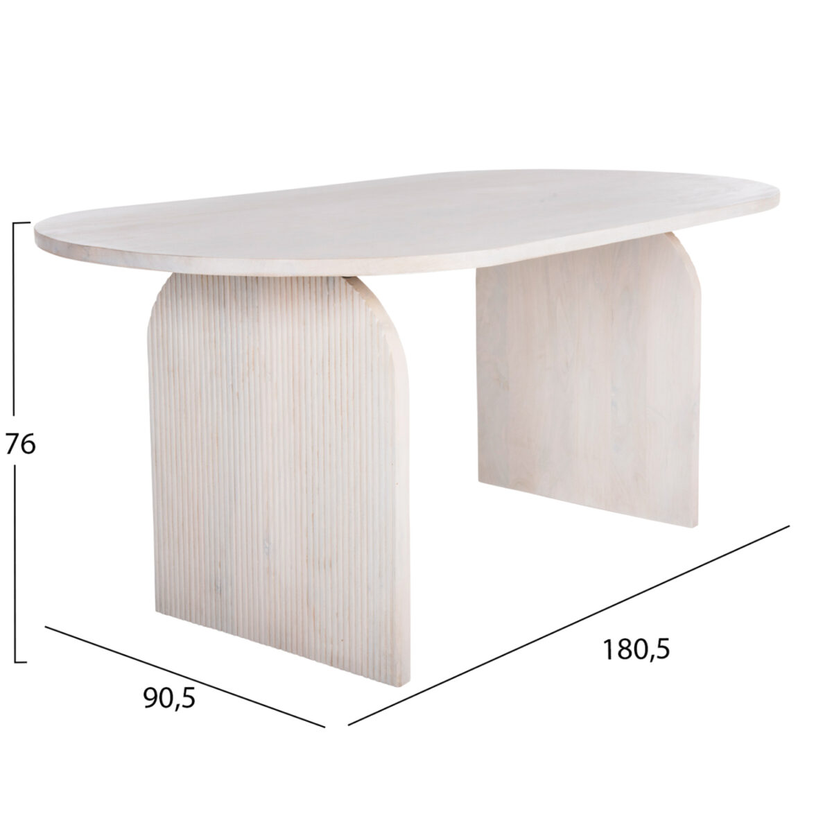 trapezi-trapezarias-obal-fb99690-masif-x-1 ΤΡΑΠΕΖΙ ΤΡΑΠΕΖΑΡΙΑΣ ΟΒΑΛ ΗΟΝΚΥ HM9690 ΜΑΣΙΦ ΞΥΛΟ MANGO ΣΕ ΛΕΥΚΟ 180,5x90,5x76Υεκ. - Image 2