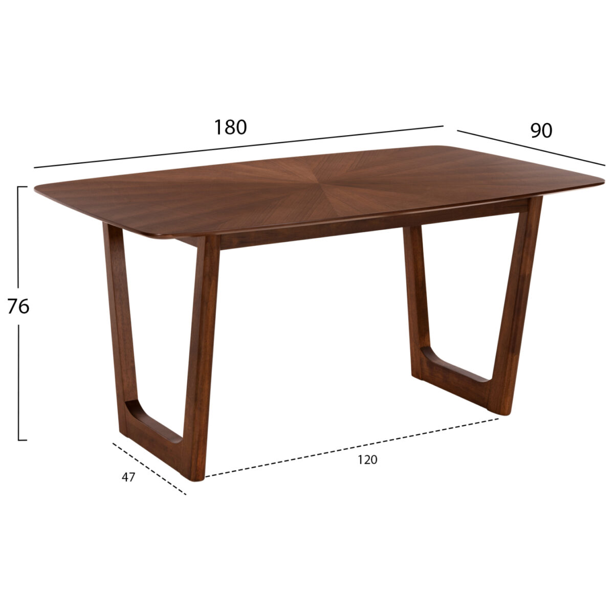 trapezi-trapezarias-orthogonio-fb99745-m-1 ΤΡΑΠΕΖΙ ΤΡΑΠΕΖΑΡΙΑΣ RINER ΟΡΘΟΓΩΝΙΟ HM9745 MDF ΜΕ ΚΑΠΛΑΜΑ ΚΑΡΥΔΙΑΣ 180x90x76εκ. - Image 2