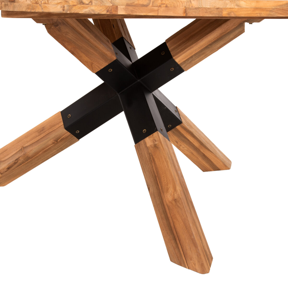 ΤΡΑΠΕΖΙ ΤΡΑΠΕΖΑΡΙΑΣ ΣΤΡΟΓΓΥΛΟ KATTE HM9559 ΞΥΛΟ ΤΕΑΚ-ΧΙΑΣΤΙ ΠΟΔΙΑ ΜΕ ΜΕΤΑΛΛΟ Φ150x78Υεκ. - Image 5