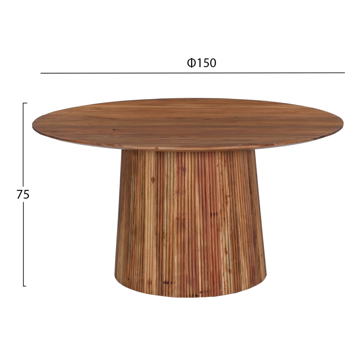 trapezi-trapezarias-stroggylo-fb99685-ma-1 ΤΡΑΠΕΖΙ ΤΡΑΠΕΖΑΡΙΑΣ ΣΤΡΟΓΓΥΛΟ GROOT HM9685 ΜΑΣΙΦ ΑΚΑΚΙΑ ΣΕ ΦΥΣΙΚΟ Φ150x76Υεκ - Image 2