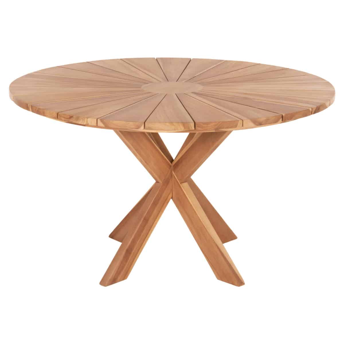 trapezi-trapezarias-stroggylo-fb99868-te-2 ΤΡΑΠΕΖΙ ΤΡΑΠΕΖΑΡΙΑΣ ΣΤΡΟΓΓΥΛΟ EXCESS HM9868 ΤΕΑΚ ΞΥΛΟ-ΦΥΣΙΚΟ ΜΑΤ Φ130x75Υεκ. - Image 3