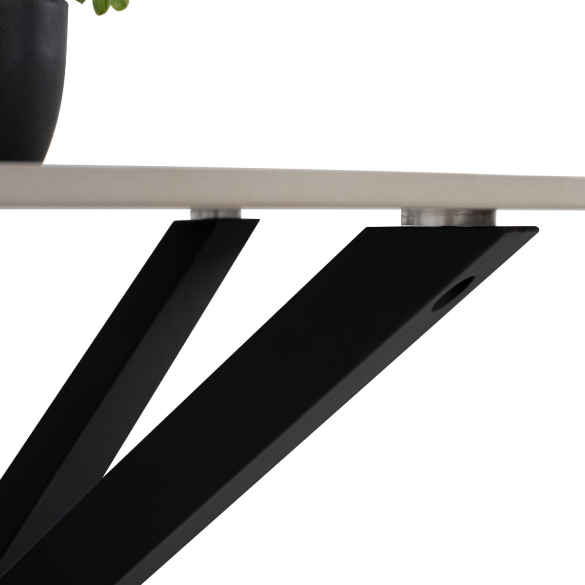 ΤΡΑΠΕΖΙ ΤΡΑΠΕΖΑΡΙΑΣ ΣΤΡΟΓΓΥΛΟ SYNTEC HM9309.02 SINTERED STONE ΛΕΥΚΟ ΜΕΤΑΛ.ΠΟΔΙΑ Φ115x75Y εκ. - Image 7