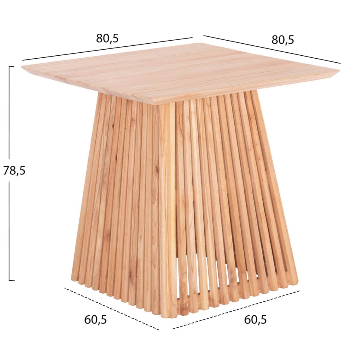 ΤΡΑΠΕΖΙ ΤΡΑΠΕΖΑΡΙΑΣ ΤΕΤΡΑΓΩΝΟ FRANTZ HM9458.01 ΜΑΣΙΦ MINDI ΞΥΛΟ 80,5x80,5x78,5Yεκ. - Image 2