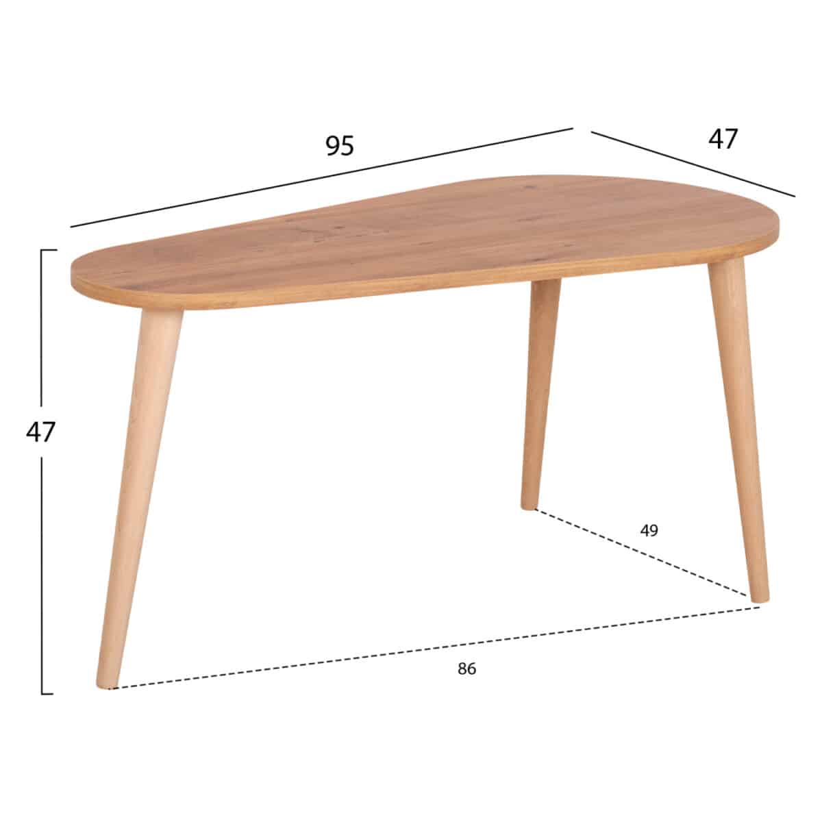 ΤΡΑΠΕΖΙΑ ΣΑΛΟΝΙΟΥ 2ΤΜΧ APRILIA HM18179.03 ΜΕΛΑΜΙΝΗ ΦΥΣΙΚΟ-ΛΕΥΚΟ ΜΑΡΜΑΡΟ 94x47x47Υεκ - Image 2