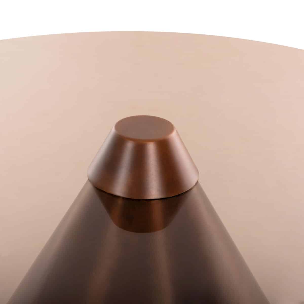 ΤΡΑΠΕΖΙA ΣΑΛΟΝΙΟΥ 2ΤΜΧ REBEN HM9676 ΜΕΤΑΛΛΟ ΚΑΦΕ ΜΠΡΟΝΖΕ-ΦΙΜΕ ΓΥΑΛΙ Φ80 & Φ60 εκ. - Image 6