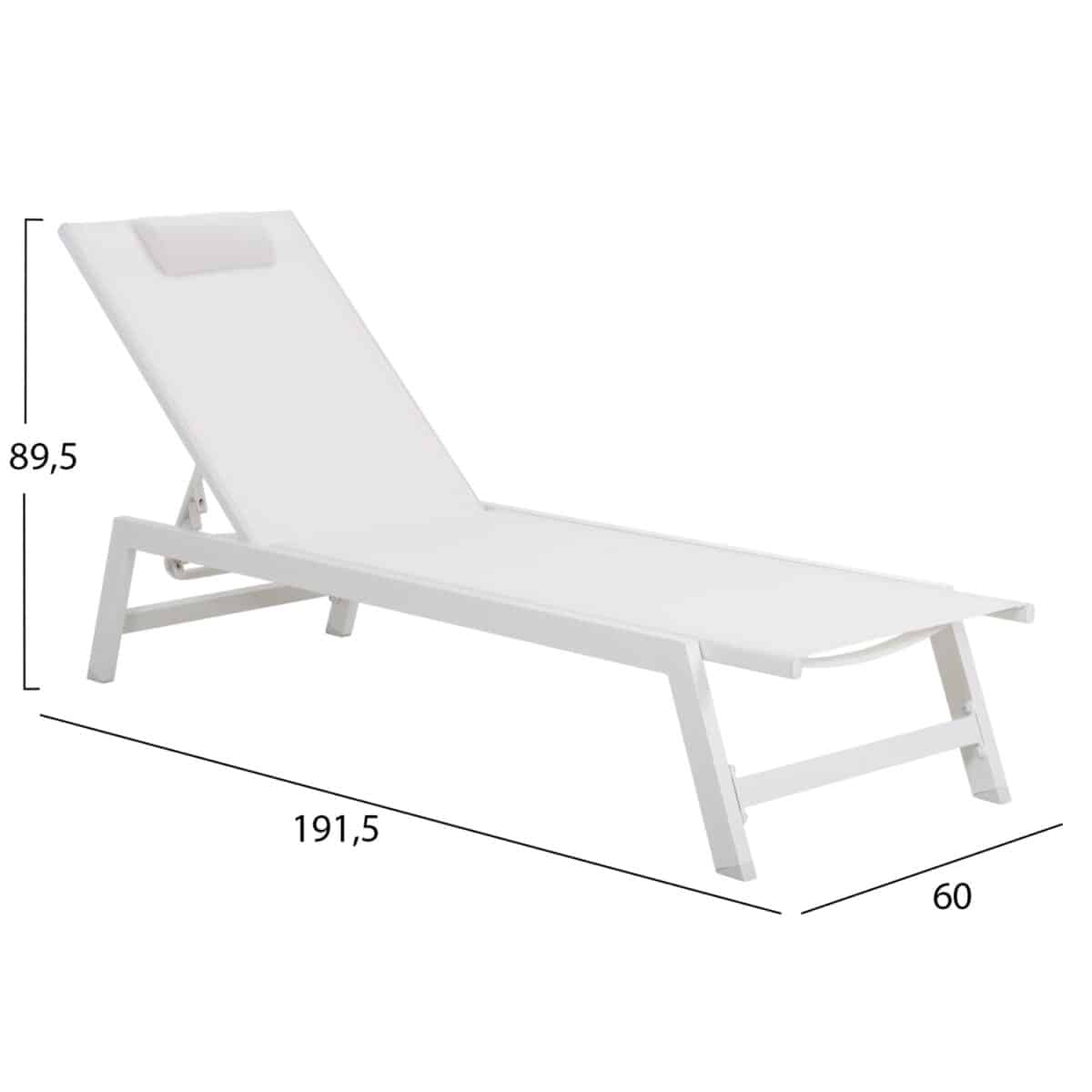 ΞΑΠΛΩΣΤΡΑ ΑΛΟΥΜΙΝΙΟΥ ΜΕ ΜΑΞΙΛΑΡΙ RABIA HM5982.01 ΣΕ ΛΕΥΚΟ 191,5x60x31Υεκ. - Image 2