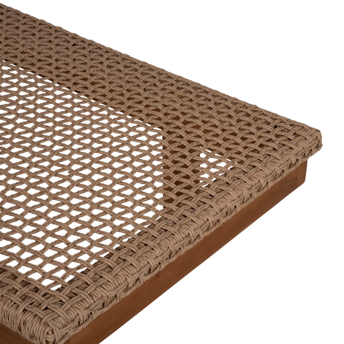 ΞΑΠΛΩΣΤΡΑ PATRON HM5993 TEAK ΞΥΛΟ ΚΑΙ ΣΧΟΙΝΙ VIRO ΣΕ ΠΛΕΞΗ WICKER 191x65x86Yεκ. - Image 5