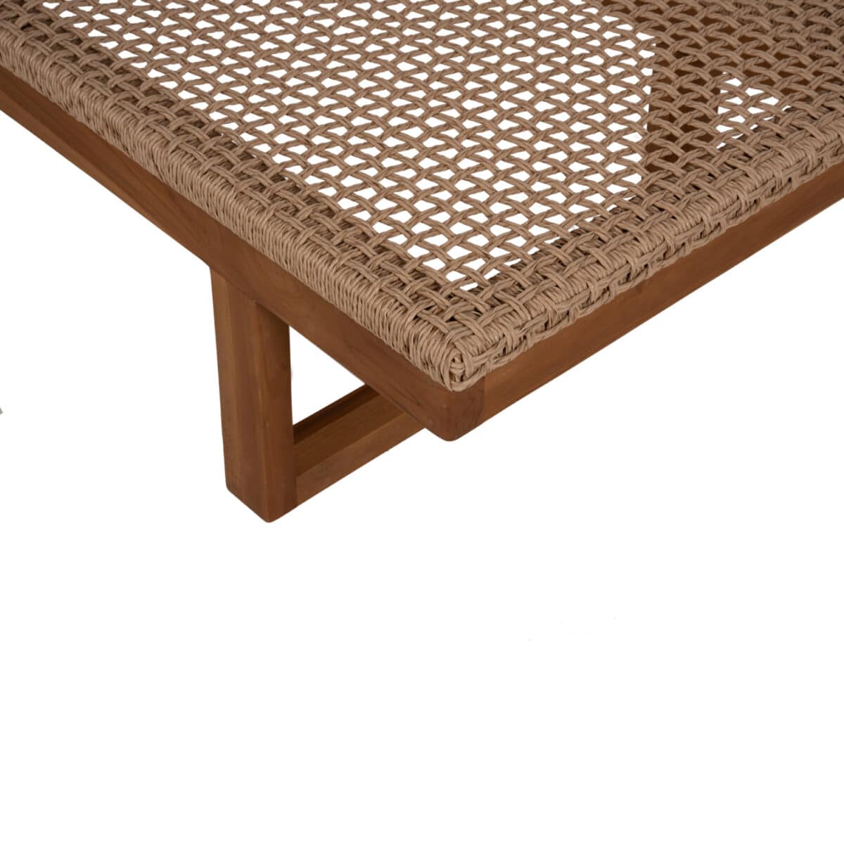 ΞΑΠΛΩΣΤΡΑ PATRON HM5993 TEAK ΞΥΛΟ ΚΑΙ ΣΧΟΙΝΙ VIRO ΣΕ ΠΛΕΞΗ WICKER 191x65x86Yεκ. - Image 10