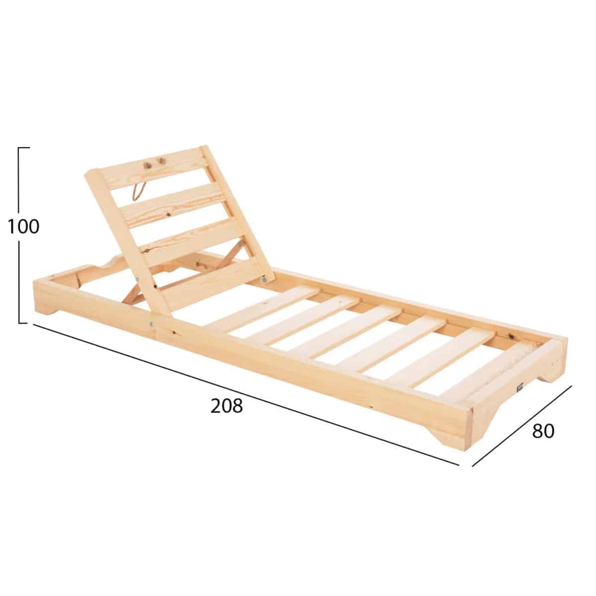 ΞΑΠΛΩΣΤΡΑ IKARIA HM6115.01 ΞΥΛΟ ΠΕΥΚΟΥ ΣΕ ΦΥΣΙΚΟ 80x208x32-100Yεκ. - Image 2