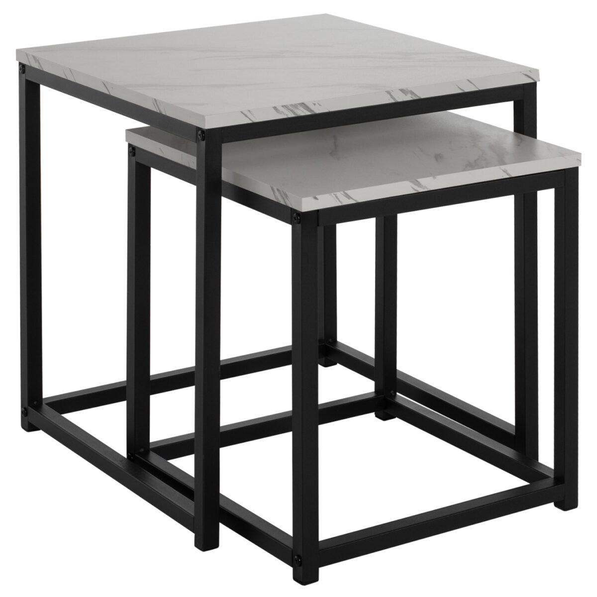 ΖΙΓΚΟΝ GRELAY 2 ΤΕΜ MDF ΟΨΗ ΜΑΡΜΑΡΟΥ & ΜΕΤΑΛΛΟ HM8762.12 45Χ45Χ50εκ. & 37Χ37Χ43 εκ. - Image 4