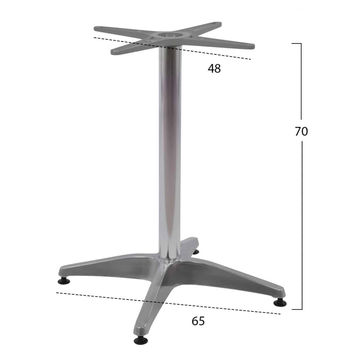 ΒΑΣΗ ΑΛΟΥΜΙΝΙΟΥ 4ΝΥΧΗ 66Χ66X69Υεκ. ΜΕ ΣΤΑΥΡΟ 45Χ45εκ. HM448.01 ΧΡΩΜΙΟΥ - Image 2