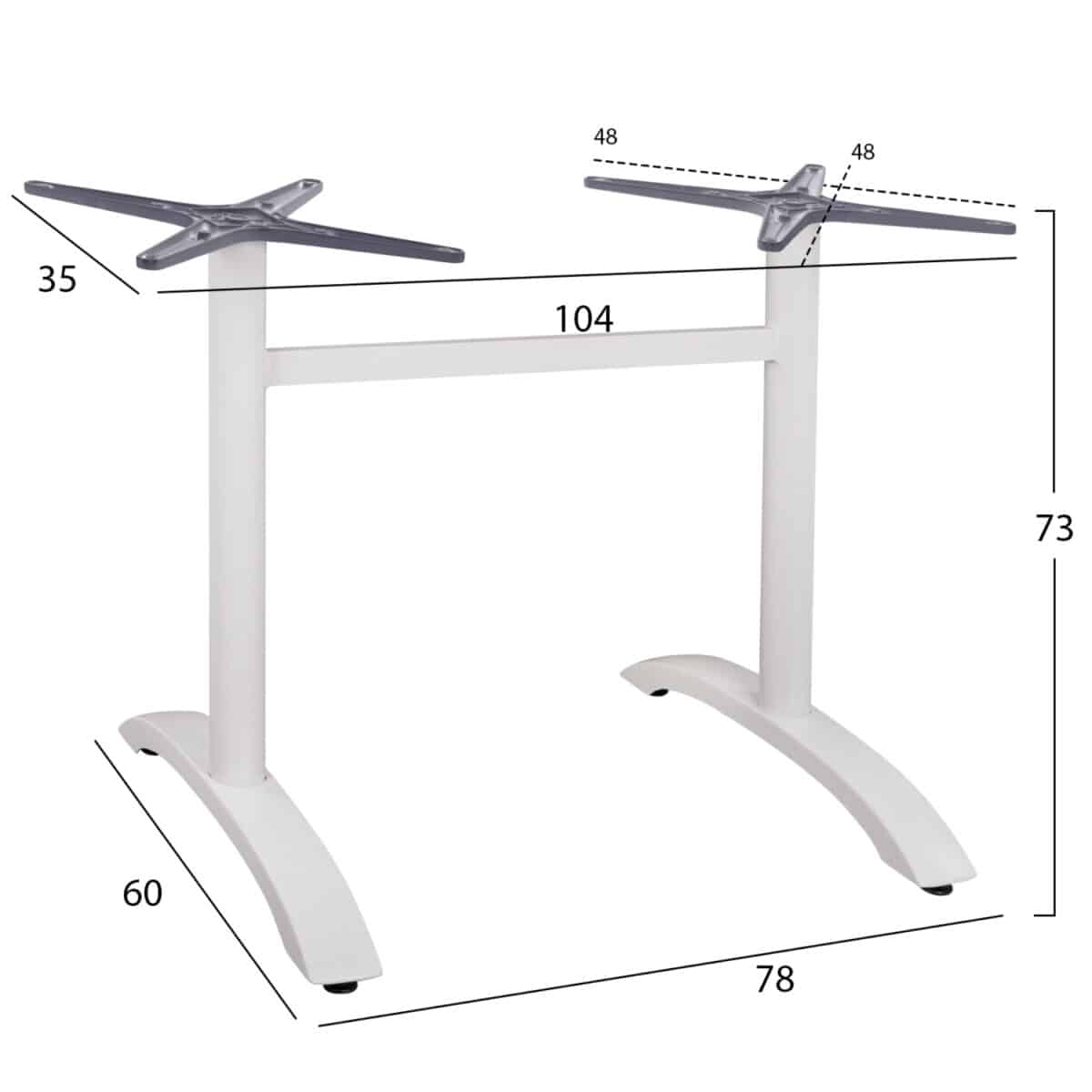 ΒΑΣΗ ΑΛΟΥΜΙΝΙΟΥ ΔΙΣΤΗΛΗ HM461.02 ΛΕΥΚΗ 78,5Χ60Χ73Υ εκ. - Image 2
