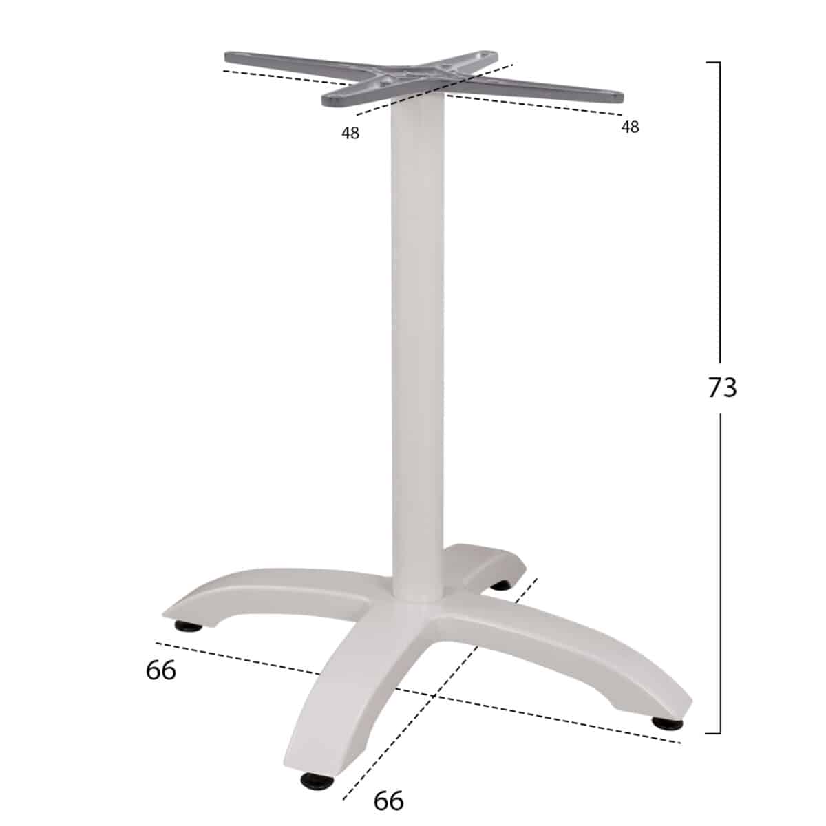 ΒΑΣΗ ΑΛΟΥΜΙΝΙΟΥ HM460.02 ΛΕΥΚΗ ΜΑΤ 66Χ66Χ72Υεκ. ΜΕ ΣΤΑΥΡΟ 48Χ48εκ. - Image 2