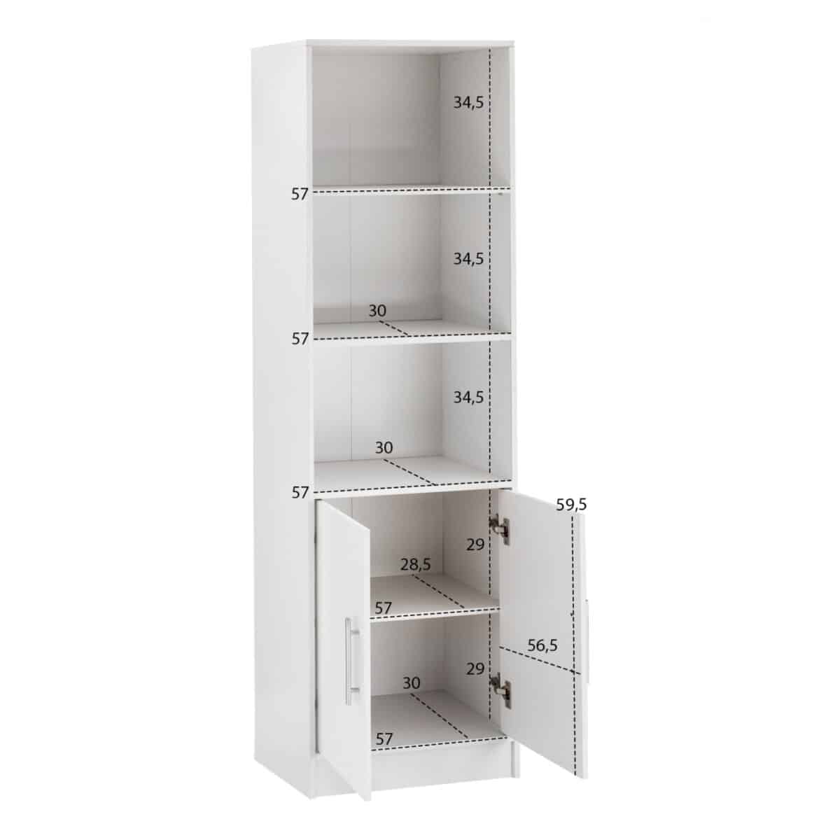 ΒΙΒΛΙΟΘΗΚΗ ΜΕΛΑΜΙΝΗΣ ENSLEY HM2027.05 ΣΕ ΛΕΥΚΗ ΑΠΟΧΡΩΣΗ 60x30x180 εκ. - Image 3