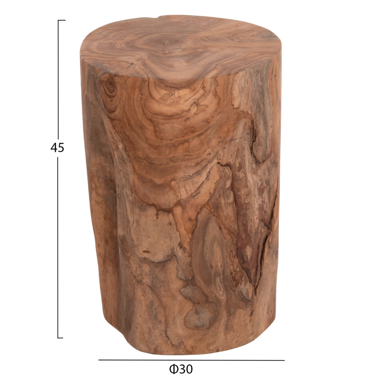 boithitiko-trapezaki-skampo-fb9937421-xy-1 ΒΟΗΘΗΤΙΚΟ ΤΡΑΠΕΖΑΚΙ/ΣΚΑΜΠΟ TRONCO HM9374.21 ΞΥΛΟ TEAK--ΦΥΣΙΚΟ Φ30x45Υεκ. - Image 2
